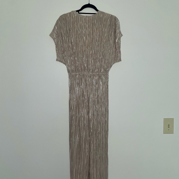 Porridge Pleated Metallic Jumpsuit - Picture 6 of 6